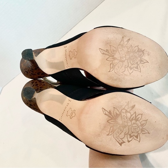 J. Renee Massey Black Open Toe Sling Back Heels Size 7 - Picture 10 of 11